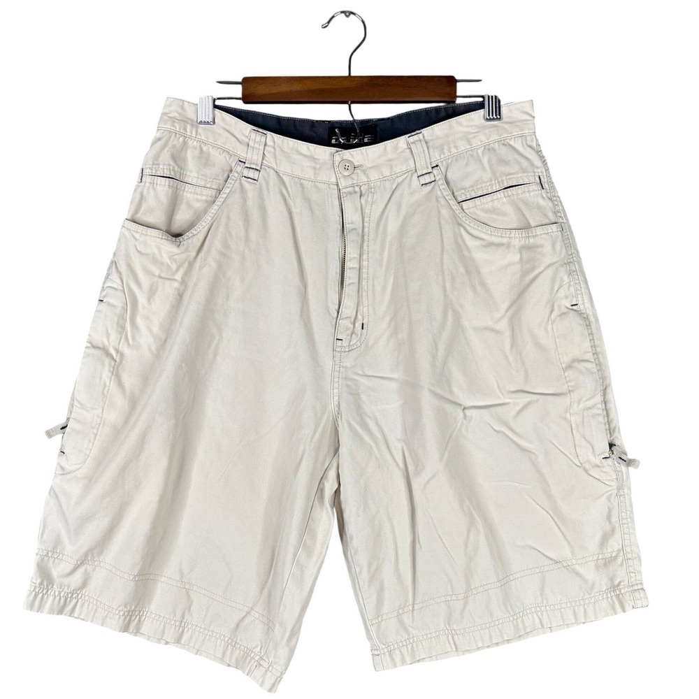 Oxide Mens Tan Cargo Shorts Size 34 Cotton Relaxed Fit Utility Casual Grunge Y2K
